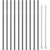 Set of 10 Stainless Steel Straws, HuaQi Straight Reusable Straight Drinking Straws 10.5'' Long 0.24‘’ Dia for 30 oz Tumbler and 20 oz Tumbler, 2 Cleaning Brush Included