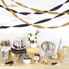 NICROHOME EUR Black and Gold Party Decorations, 6 Rolls Ivory White Gold Black Crepe Paper Streamers for New Years Eve Party Supplies 2025, Wedding, Baby Bridal Shower, Graduation, Birthday, 82Ft Long