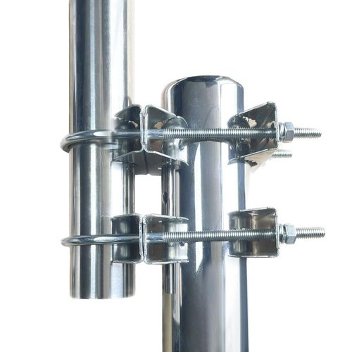 Sactulaz Double U-Bolt Clamp Bracket for Starlink Antenna Mount Pole Adapter Mount Rv Rail,Universal Yagi/WiFi/DivecTv/Lora/CB Ham Antenna mast Parasol Pipe Rail Mounting Kits,2PCS