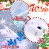 Urieo Christmas Snowflake Light up Headband White Beads Headbands with LED Lights Beaded Fluffy Ball Costume Party Hair band for Women