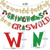FOZEE Christmas Banner, Christmas Vacation Banner, Pre-strung Christmas Party Decorations, Gold, Red and Green Glitter