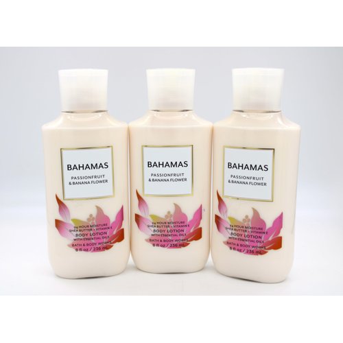 Generic Bahamas Passionfruit & Banana Flower, Bath and Body, 24 HR Moisture Body Lotion, 8 fl oz each, 3 pack