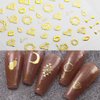 30 Sheets Gold Nail Art Stickers 3D Self-Adhesive Gold Star Nail Decals Gold Heart Nail Stickers Aurora Line Moon Nail Art Stickers for Nail Design Decoration Accessories for Women and Girls