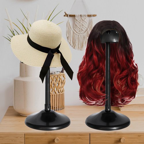 Generic Wig Stand 1pc 13inch Removable Portable Wig Holder Non-Slip Wig Head Stand For Display,Storage,Styling,Travel Wig Holder Stand For Multiple Wigs, Black 1PCS