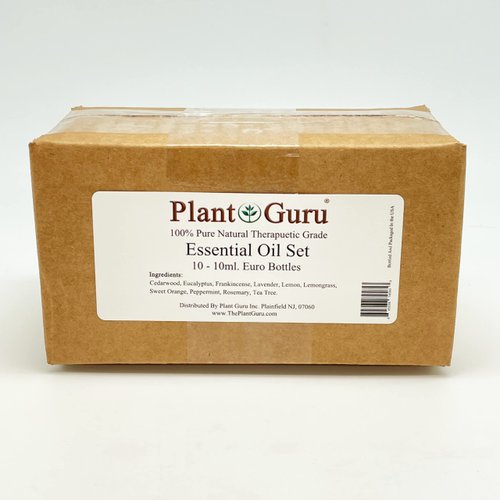 Essential Oil Set 10-10 ml. Therapeutic Grade 100% Pure Cedarwood, Eucalyptus, Frankincense, Lavender, Lemon, Lemongrass, Sweet Orange, Peppermint, Rosemary, Tea Tree for Skin, Body, Hair, Diffuser