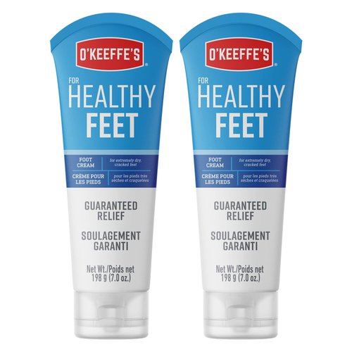 O'Keeffe's for Healthy Feet Foot Cream, Guaranteed Relief for Extremely Dry, Cracked Feet, Clinically Proven to Instantly Boost Moisture Levels, 7.0 Ounce Tube, (Pack of 2)