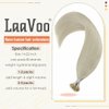 LaaVoo Nano Tip Hair Extensions Platinum Blonde Nano Beads Hair Extensions Nano Hair Extensions Soft for Short Hair 14 inch 50g 1g/strand