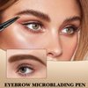 2PCS Upgraded Magic 4-Tip Eyebrow Pencil 3D Waterproof Microblading Eyebrow Pencil Contouring Pen, 4-Tipped Precise Brow Pen,Long-Lasting Natural Fine Stroke Eyebrow Pencil(Dark Brown)