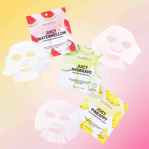 Avatara 6-Pack Sheet Mask Set, Beauty and Skincare Sheet Masks Collection, Skincare with Natural Extracts, Hydrating Face Mask Skin Care Set, All Skin Types, Teen Skincare, 6 Sheets