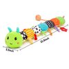 Baby Sensory Toy 0-6 Month Music Animal Stuffed Plush Caterpillar Toy for Infant 0-3-6 Month Tummy Time with Baby Mirror Crinkle Rattle for 6-12 Month Texture Toy for Newborn Boys Girls Birthday Gifts