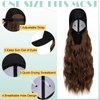 Lansigreen Hat Wig for Women Baseball Cap with Hair Extensions Adjustable Hat Attached 24" Long Wavy Hairpieces Synthetic Wig Light Brown