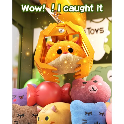 Claw Machine for Kids, Mini Vending Machine with Game Coins & Music, Prize Dispenser Toys for Girls and Boys, Electronic Claw Game Machine for Party Birthdays, Includes 30 Mini Toys (Dinosaur)