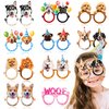 MDNHIO 36PCS Dog Party Favor 24PCS Tattoos 12PCS Paper Eyeglasses Puppy Themed Paper Photo Booth Props Birthday Party Decorations Dress Up Cute Style Funny Sunglasses Supplies Photography