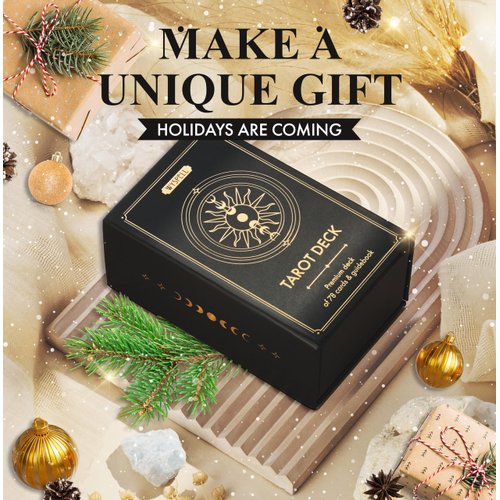 Wyspell Classic Tarot Cards with Guide Book - 78 Gold Tarot Cards for Beginners Tarot Cards Set - Black Tarot Decks with Guidebook - Original Tarot Cards Deck - Tarot Deck with Guidebook
