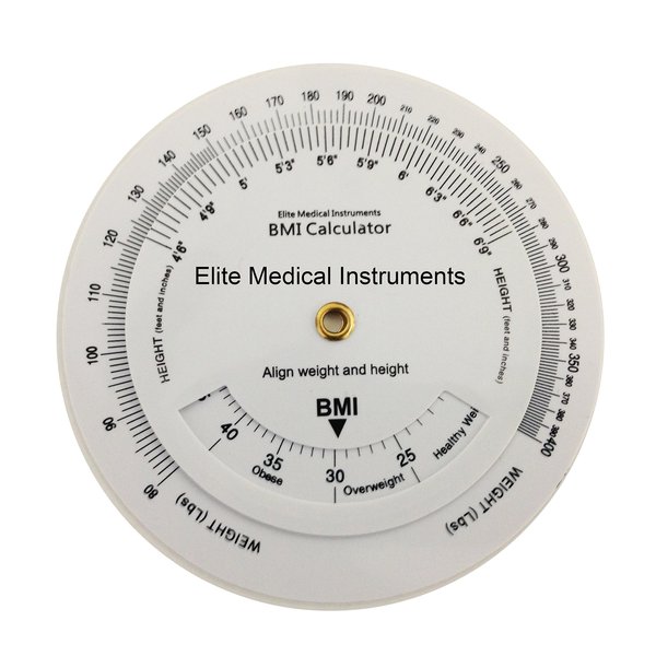 EMI BMI Body Mass Index Wheel Calculator 4.25 inch, Single Sided, Adult ECB-201