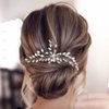 Asooll Crystal Bride Wedding Hair Comb Silver Rhinestone Bridal Hair Clips Hair Accessories for Women and Girls