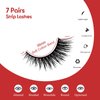 ILLPTA Fluffy Wispy Volume False Eyelashes Strip 3D, Natural Look Thick Waterproof Cat Eye Lashes, 16MM Faux Mink Demi Curly Cateye Fake Eyelashes (5D-09)