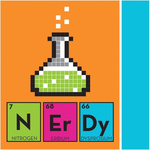 Creative Converting 16 Count 3 Ply Get Nerdy Beverage Napkins, Blue/Orange/Green