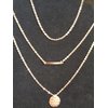 Simple Gold Multilayer Chain Beads Coin Bar Pendant Necklace