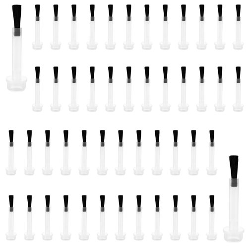 50 Pcs Replacement Nail Polish Brush Dip Powder Liquid Replacement Brushes Gel Liquid Brushes Soft Bristles Nail Brushes Dipping Powder Liquid Brushes Set-Black