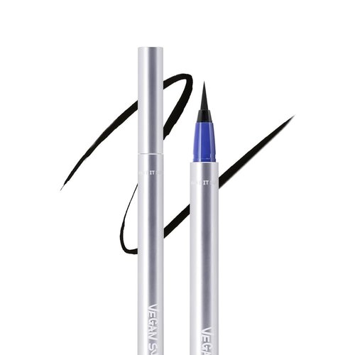 VEGAN SUPER Shine Eyeliner Black Brown Long Lasting Smudge-Resistant High-Intensity Color Waterproof Liquid Eyeliner Vegan & Cruelty Free Formula 0.017 fl oz (L01 Steller Black)