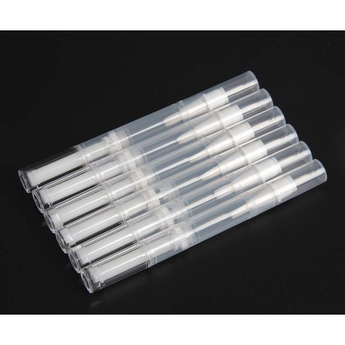 Islmlisa E-lishine 3 ml Transparent Twist Pens Empty Nail Oil Pen with Brush Tip,Lip Gloss Container Applicators Growth Liquid Tube,Set of 5