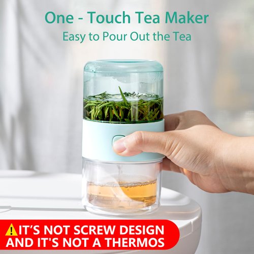 ZENS Modern Portable Gongfu Tea Set, Unique Small Loose Leaf Tea Infuser Pot with Double Walled Tritan Cup and Travel Gift Case.
