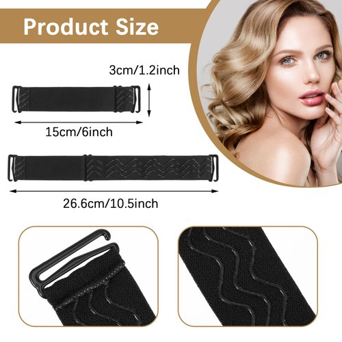 Tucnoeu 3Pcs Elastic Bands for Wig Adjustable Wig Bands No Slip,Wig Strap to Secure Wig Black Elastic Bands to Hold Wigs in Place Wig Accessories