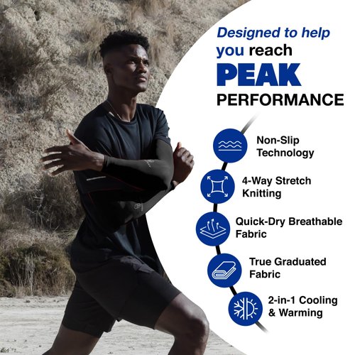 ARMORAY Arm Sleeves for Men or Women - Tattoo Cover Up - Cooling Sports Sleeve for Basketball Golf Football