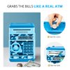 ATM Piggy Bank for Boys Girls, Vcertcpl Mini ATM Coin Bank Money Saving Box with Password, Kids Safe Money Jar for Adults with Auto Grab Bill Slot, Great Gift Toy Bank for Kids (Camouflage Light Blue)