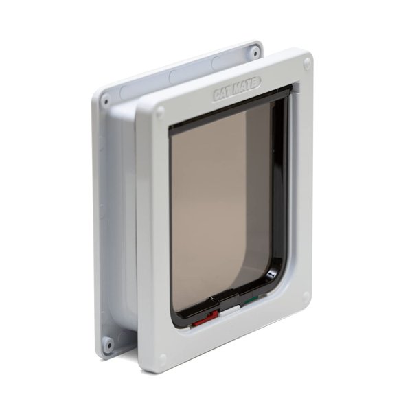 Cat Mate 4-Way-Locking Cat Flap with Door Liner to 50mm (2 inches), Easy Installation in UPVC Doors, Walls, and Wooden Doors - White