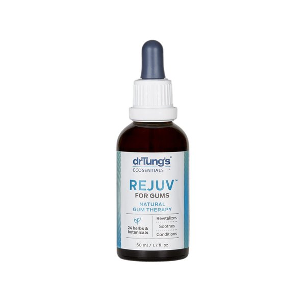 drTung's REJUV for Gums - Tooth and Gum Tonic Mouthwash, Herbal Gum Treatment, Gum Health, Gum Repair for Receding Gums, Gum Oil, Herbal Mouthwash, 24 Herbs & Botanicals - 1.7 Fl Oz