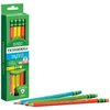 Ticonderoga My First Tri-Write Wood-Cased Pencils, Pre-Sharpened, 2 HB, With Erasers, Neon Colors, 12 Count