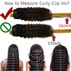 Caliee 22Inch Clip in Hair Extension Jerry Curly Double Weft Human Hair 3B 3C Curly Ombre Color Natural Hair Black Color into #4 Dark Brown Color 120Gram with 7 Pieces 17 Clips Per Pack