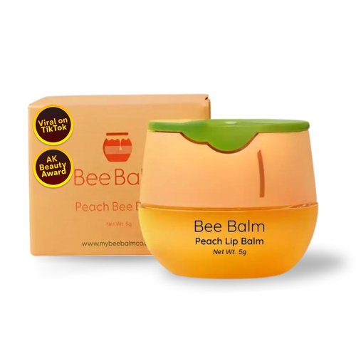 Original Bee Balm Lip Balm, Peach Hydrating Lip Balm, Lip Butter for Dry and Cracked Lips, Propolis Honey Lip Mask, Lip Moisturizing Mask, Reduces Lip Lines, Original Beeswax with Vitamin E
