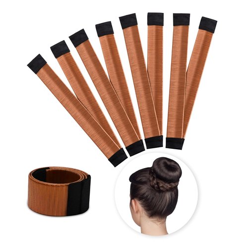 Magic Hair Bun Maker Set - 6 PCS Professional Donut Bun Shaper for Long Hair, Perfect Kids Ballerina Bun Tool (Brown)