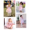 Stelle Ballet Leotards for Girls Dance Leotard with Skirt Toddler Dance Outfits Criss-Cross Back (Pink,4T)