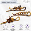 Parcelona French Twist n Clip Flower, Bow and Chain Savana Celluloid Acetate Set of 3 Metal Free Hair Clip Barrettes