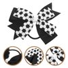 Healeved 4PCS Soccer Hair Bows Soccer Hair Ties Elastic Soccer Hair Scrunchies Soccer Hair Bands Soccer Sports Hair Bow Soccer Hair Accessories for Girls
