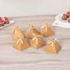 Restaurantware Pastry Tek 3 x 3 x3 Inch Pyramid Favor Boxes 100 Pyramid Triangle Gift Boxes - Satin Ribbon Disposable Brown Paper Triangle Candy Boxes For Weddings Or Parties