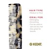 Kent 6T TW Fine Tooth Comb and Wide Tooth Hair Comb Styling Comb for Hair Care, Barber and Beard Combs For Men Grooming-Hair Combs for Men, Women and Kids Hair Care for Wet or Dry, Medium Thick Hair