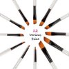 GETHPEN Angular Paint Brushes Nylon Hair Angled Watercolor Pait Brush Set for Acrylics Watercolors Gouache Inks Oil and Tempera(12pcs Pearl White Angled Paintbrush Set)