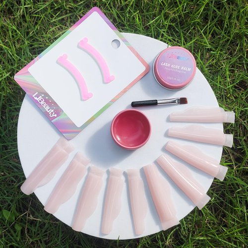 Libeauty Eyelash Lift Rods, 14 Piece Lash Glue Wax for Eyelash Perm with Reusable Lash Lift Ribbon Salon Grade Liquid Silicone Eyelash Curler Tools