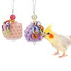 Wontee Bird Beak Grinding Stone Bird Calcium Block Chewing Treats Toy for Budgies Cockatiels Conures Quaker Senegal Parrot, 2PCS (Orange+Purple)