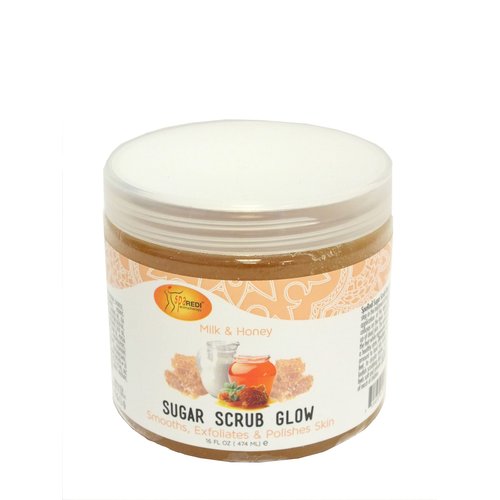 SPA REDI - Sugar Body Scrub, Milk and Honey, 16 Oz, Exfoliating, Moisturizing, Hydrating and Nourishing, Glow, Polish, Smooth and Fresh Skin - Body Exfoliator