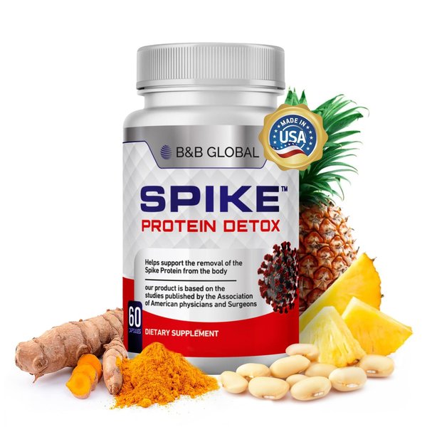 Spike Protein Detox - Spike Support Supplement with Nattokinase 4000Fu, Bromelain 500mg, Curcumin 1000mg - Unflavored Blend Promoting Improved Wellness - Made in The USA - 60 Capsules, 30 Day Supply