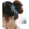 Wedding Bridal Headpiece Rhinestone Hair Comb Women Peacock Hair Clip Side Comb Hair Accessory(Blue)