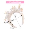 Pearl Bride Headband Bachelorette Party Decorations Bride Bride To Be Headband Bride Headband Wide Pearl Headband for Bachelorette Party, White Artificial Flower Headband for Bridal Shower Gift