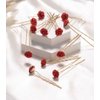 Generic 12 Pieces Red Rose Bridal Hair Pins Flower Hair Clips U Shaped Hair Jewelry Accessories for Bridal Wedding Dance Birthday Woman Girls Small Bobby Pins for Hair
