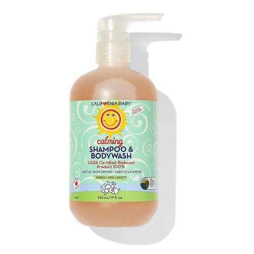 California Baby Calming Lavender Shampoo and Body Wash | 100% Plant-Based (USDA Certified) | Hypoallergenic Baby Soap for Dry, Sensitive Skin | 562 mL / 19 fl. oz.